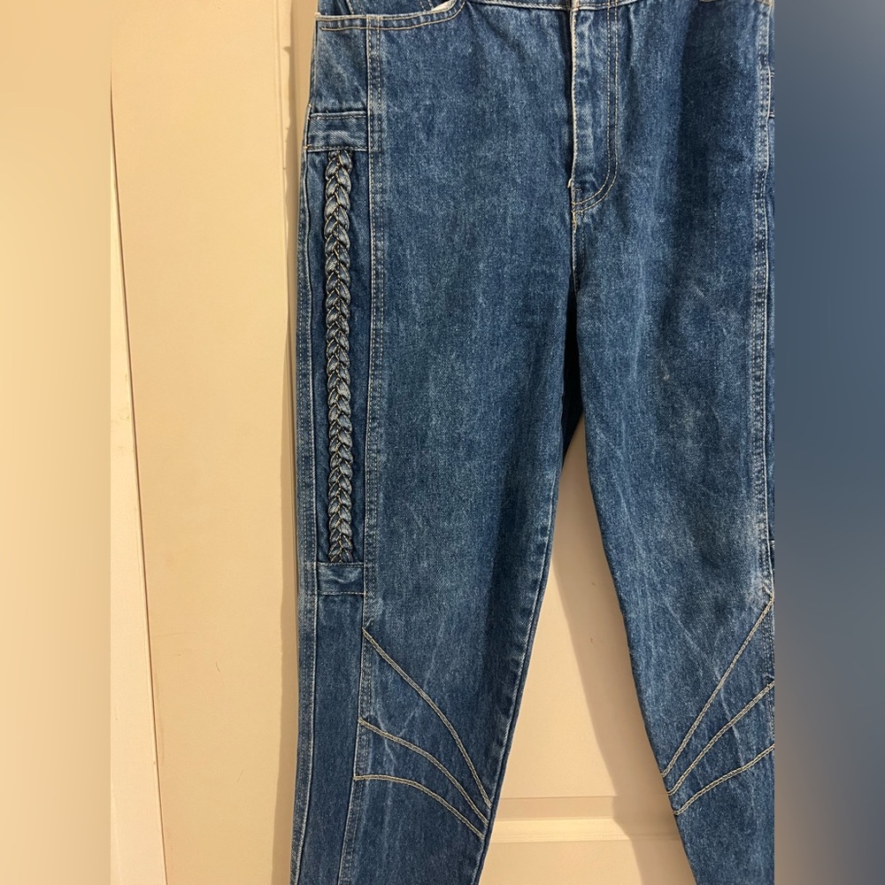 ShyGer‎ Shy Ger Mom Jeans Western Denim Vintage Braided Embroidery Y2K Festival
